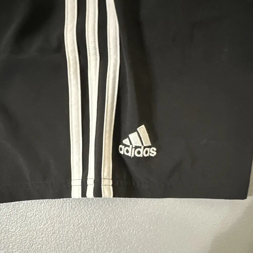 adidas Climalite Men's Black Athletic Shorts White 3-Stripes Size S